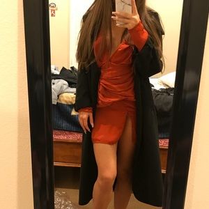 Long waterfall black coat